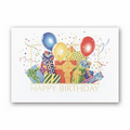 Birthday Bash Birthday Card - Gold Lined White Envelope